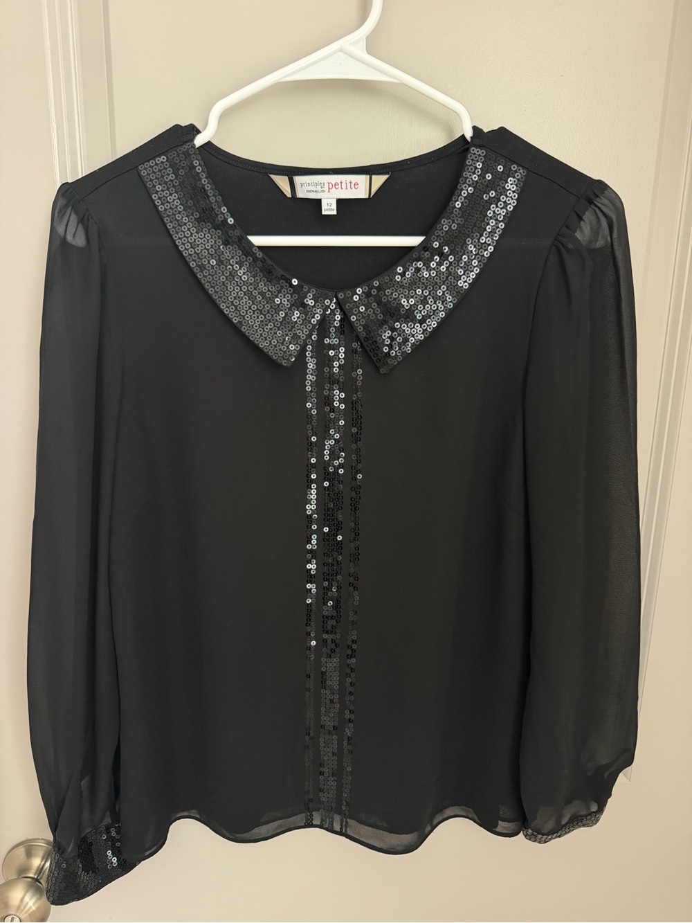 Principles by Ben de Lisi  Chiffon Sequin Collar Blouse 12